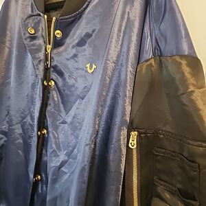 2xl True Religion Navy and Black Bomber Jacket
